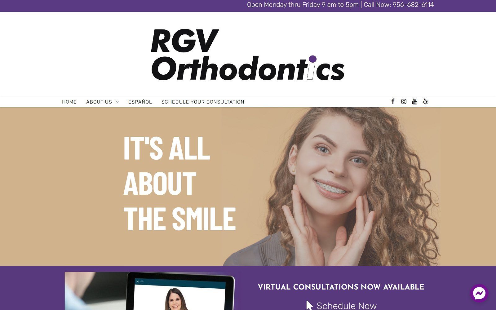 The screenshot of rgv orthodontics by gracie sturdivant rgvorthodontics. Com website