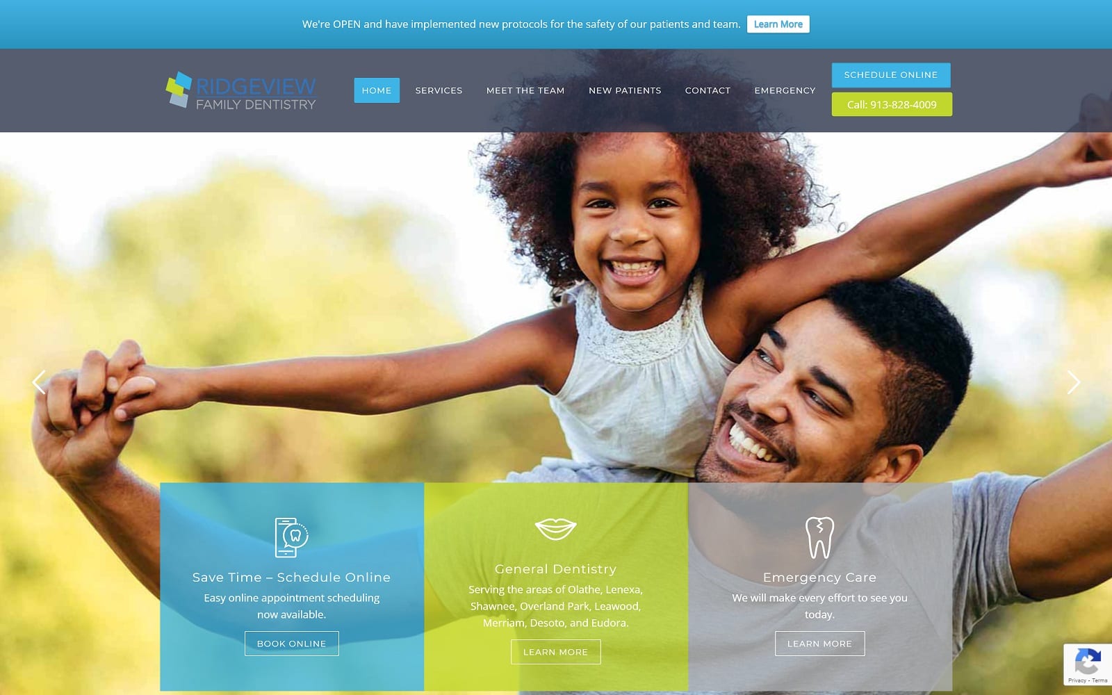 The screenshot of ridgeview family dentistry ridgeviewfamilydentistry. Com website