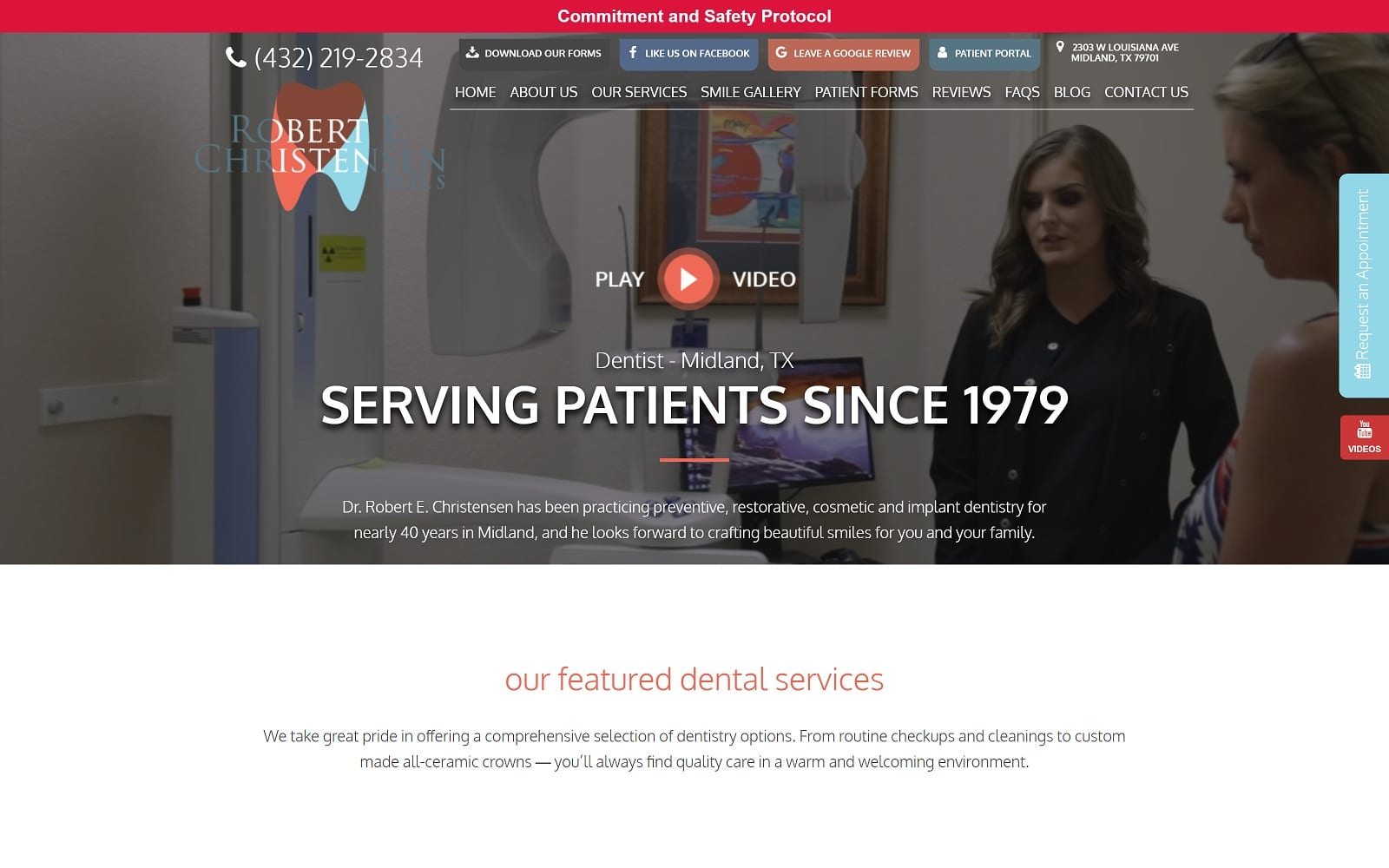 The screenshot of robert e. Christensen, dds robertechristensendds. Com website