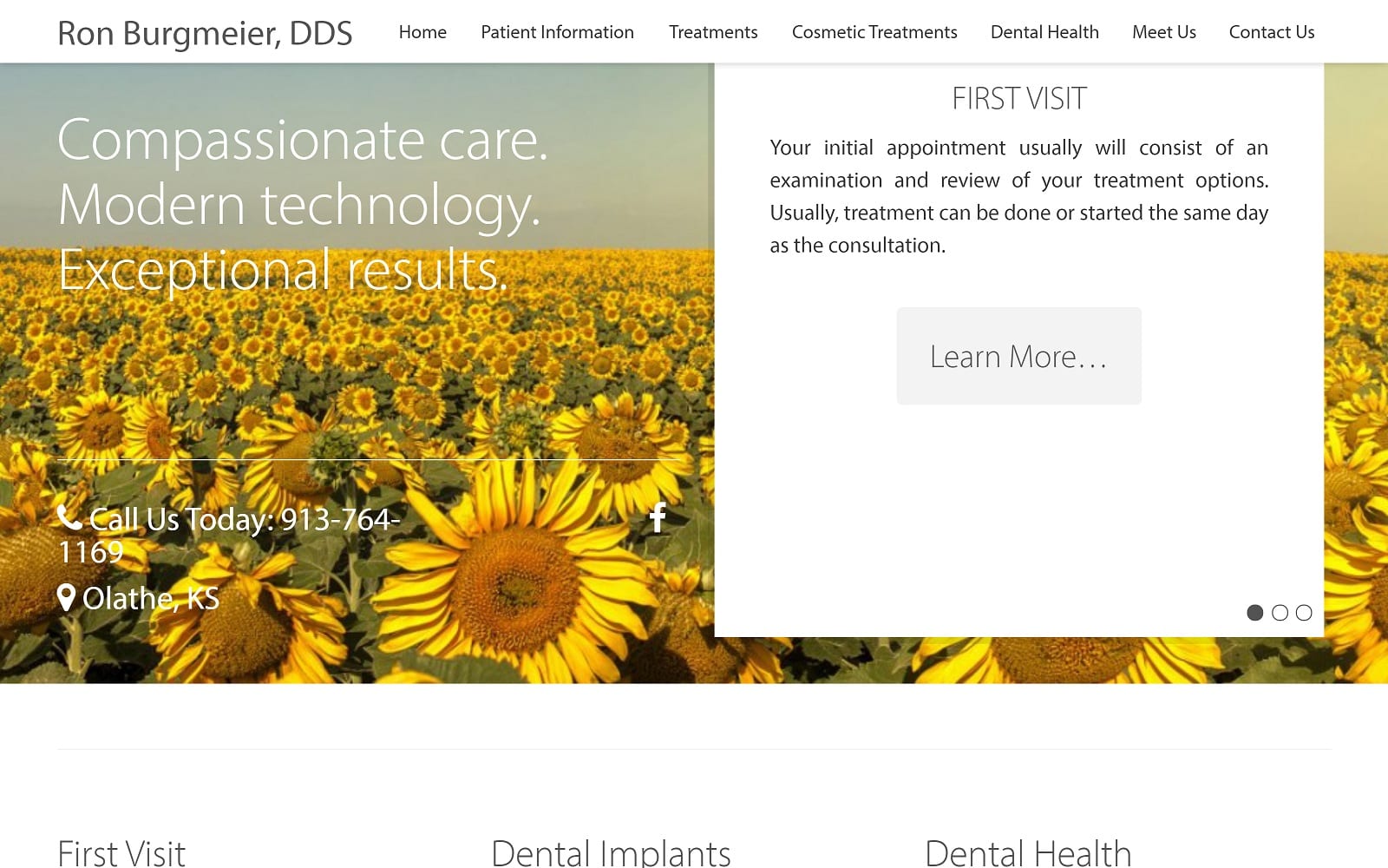 The screenshot of ronald j burgmeier dds pa ronburgmeierdds. Com website