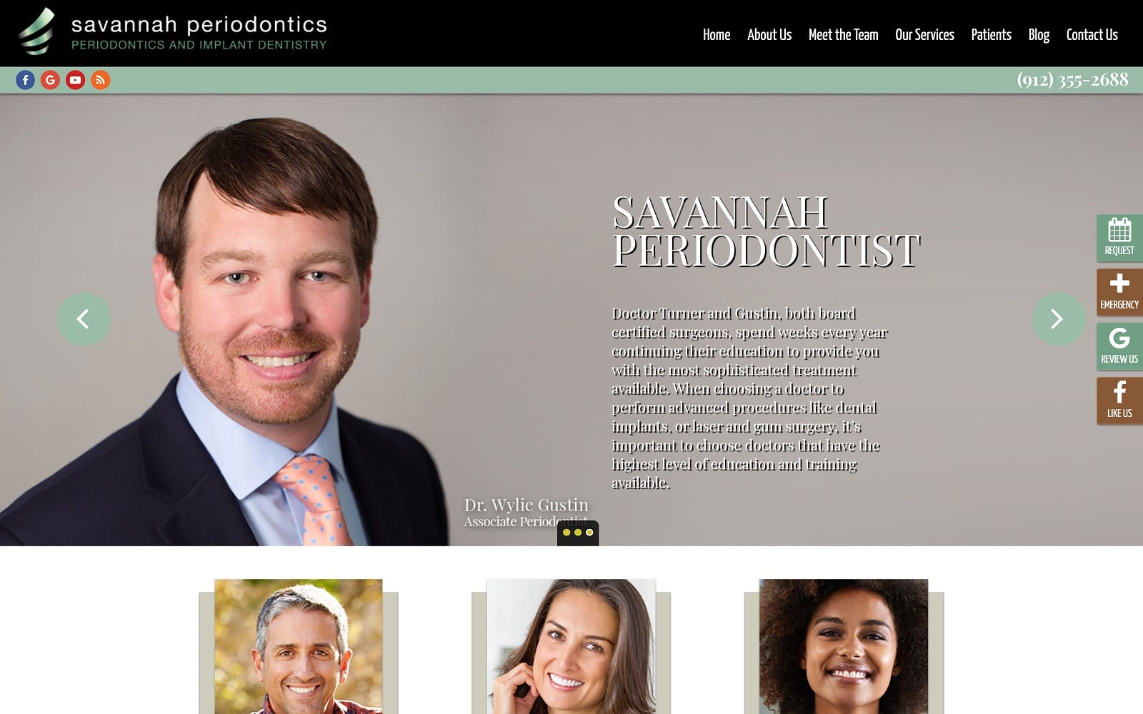 The screenshot of savannah periodontics / kimberly turner, dmd savperio. Com website