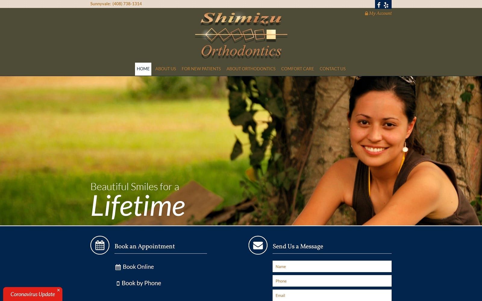 The screenshot of shimizu orthodontics shimizu-orthodontics. Com website