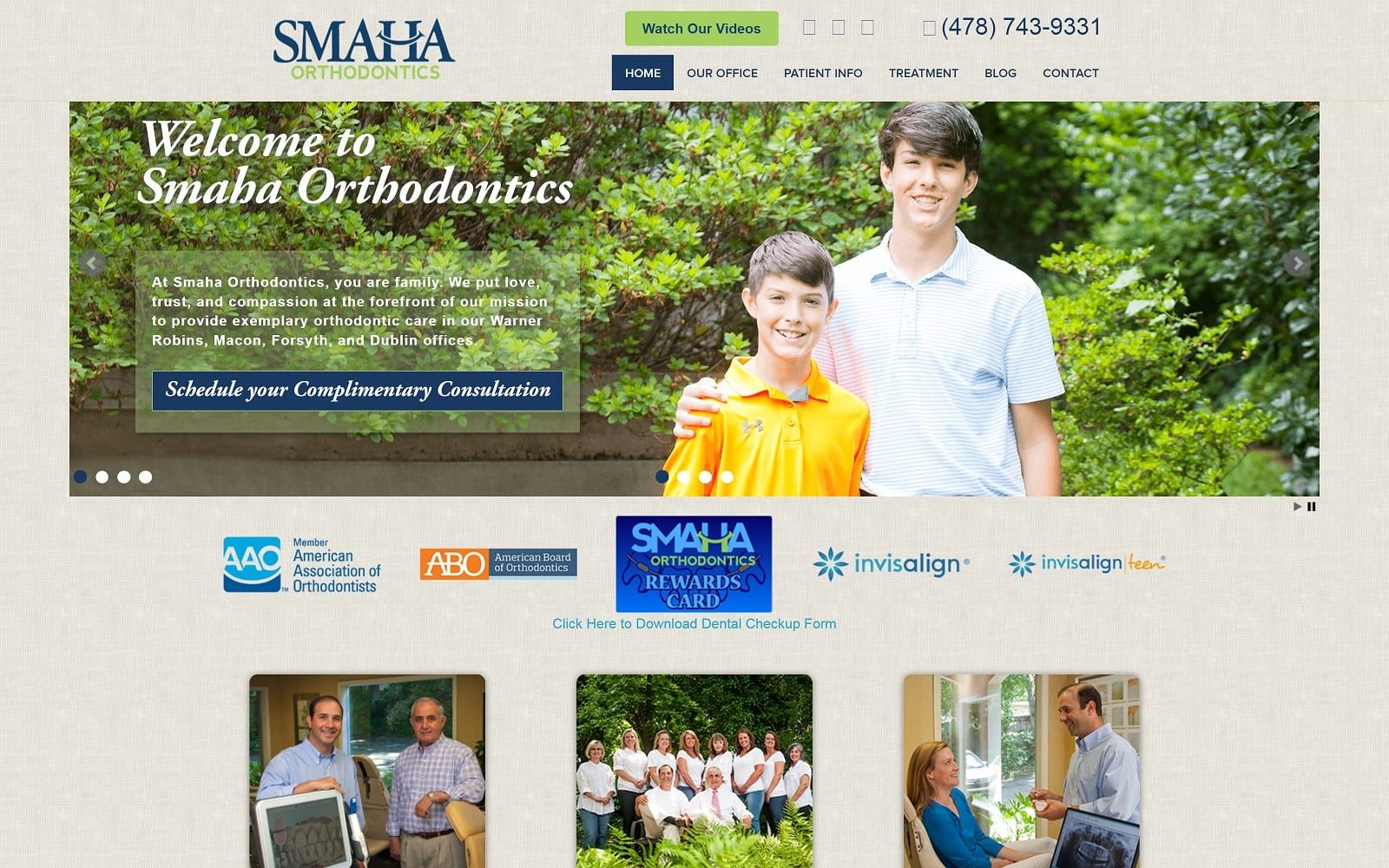 The screenshot of smaha orthodontics smilesbysmaha. Com website