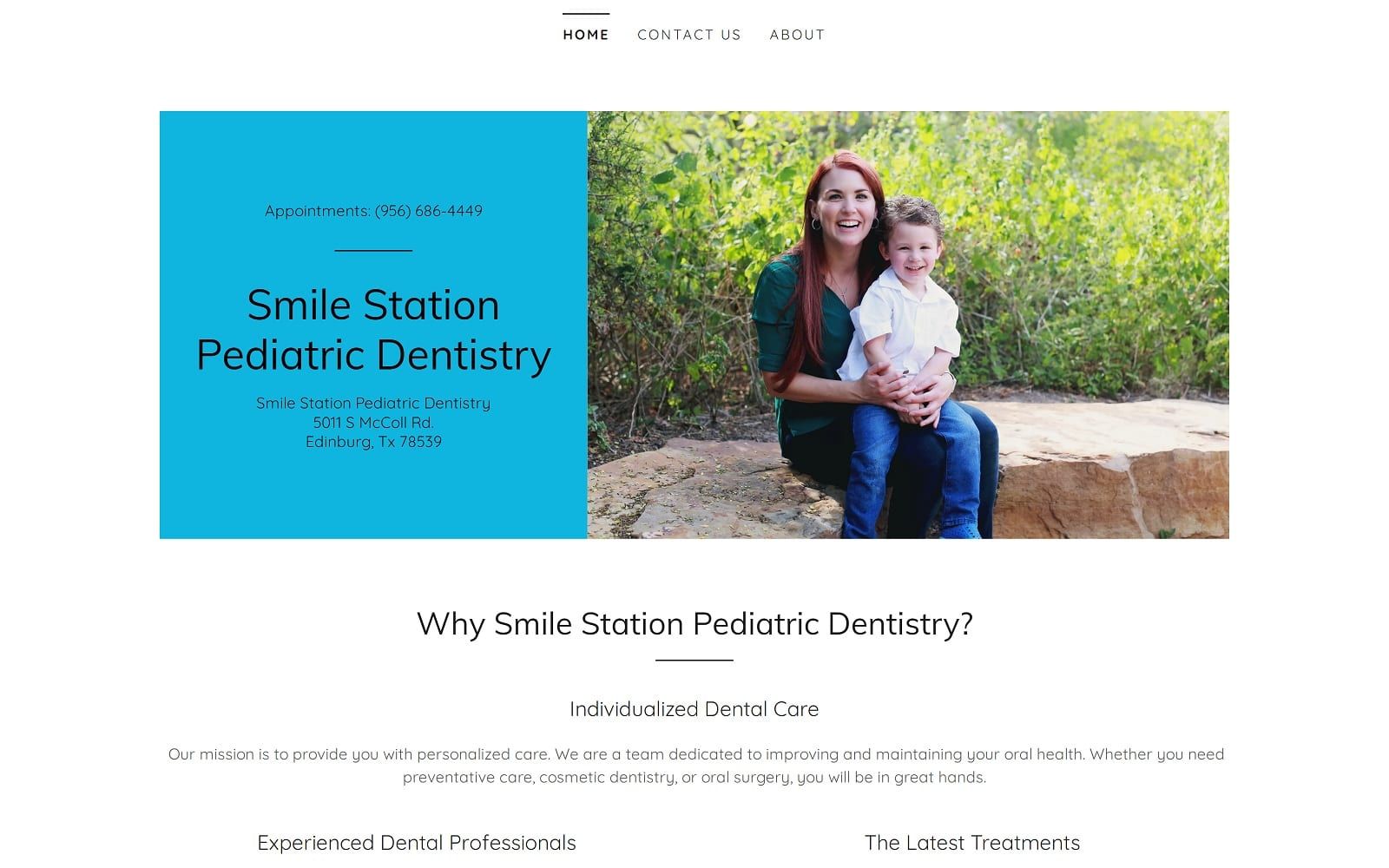 The screenshot of krystle garza, dds smile station pediatric dentistry smilestationpd. Com website