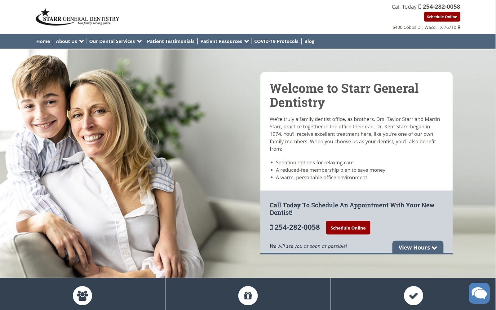 The screenshot of starr general dentistry starrgeneraldentistry. Com website