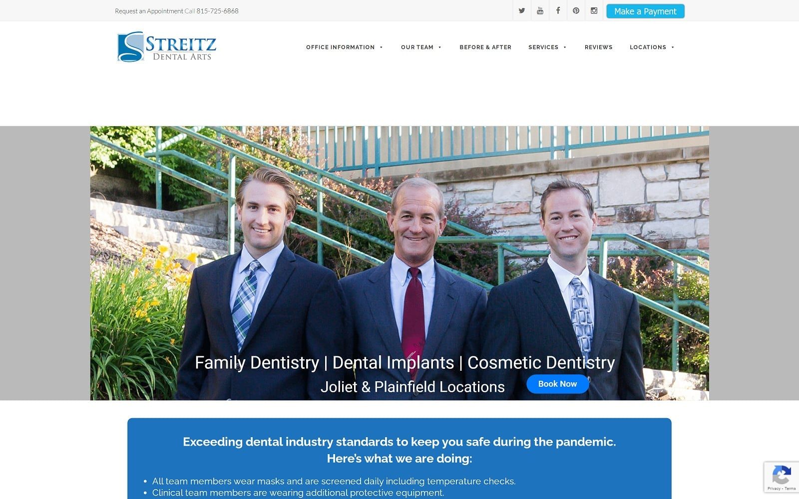 The screenshot of streitz dental arts streitzdental. Com dr. Thomas streitz website