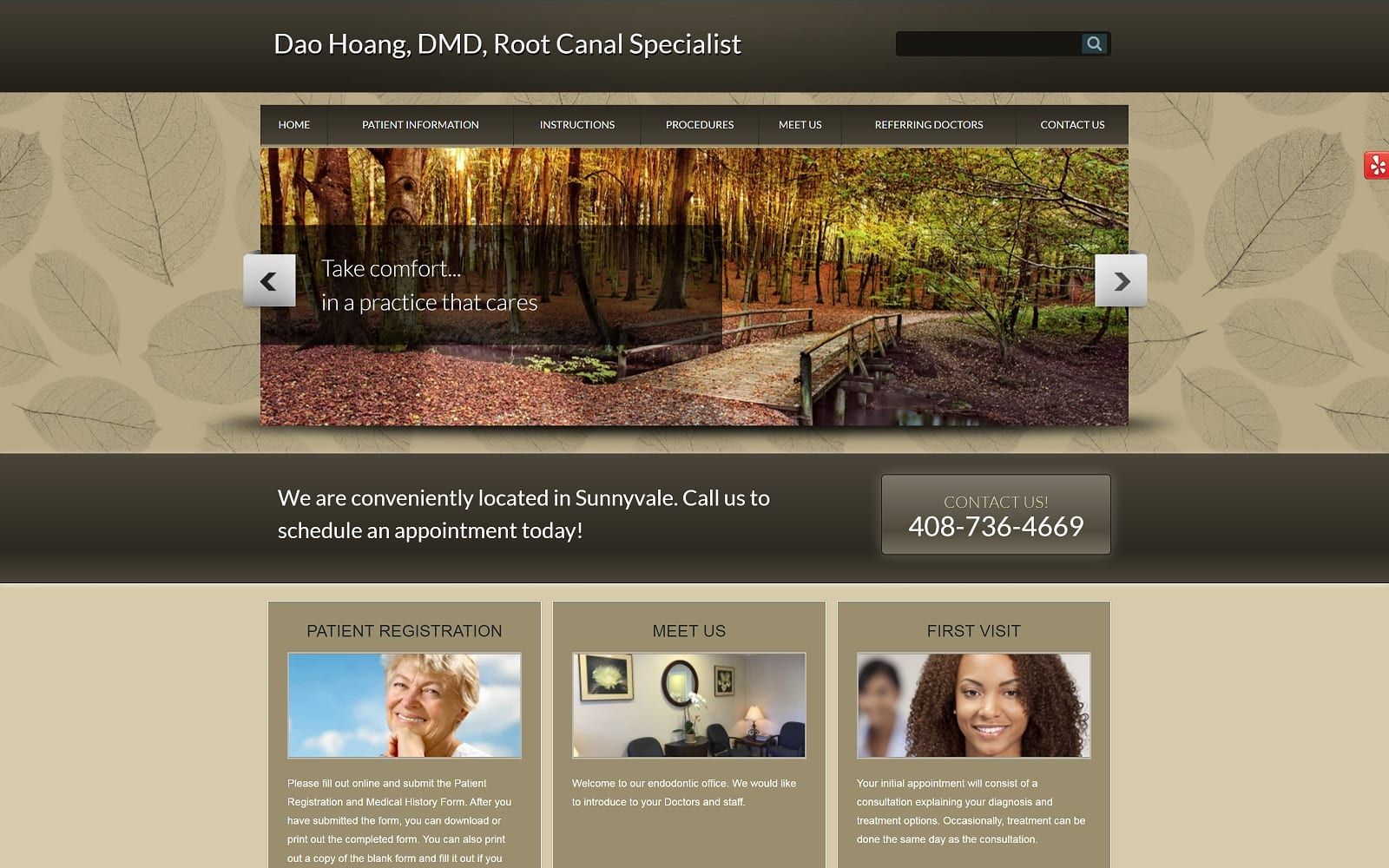 The screenshot of dao hoang dmd, root canal specialist sunnyvaleendo. Com website