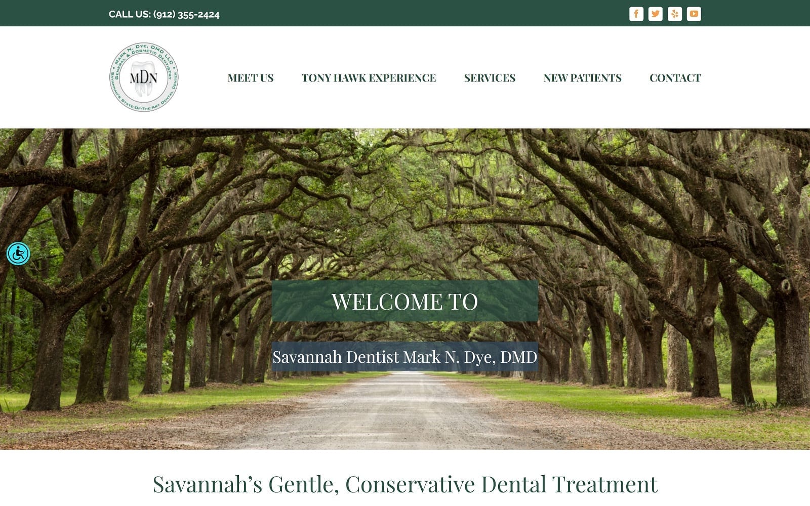 The screenshot of mark n. Dye, dmd, llc thesavannahdentist. Com website