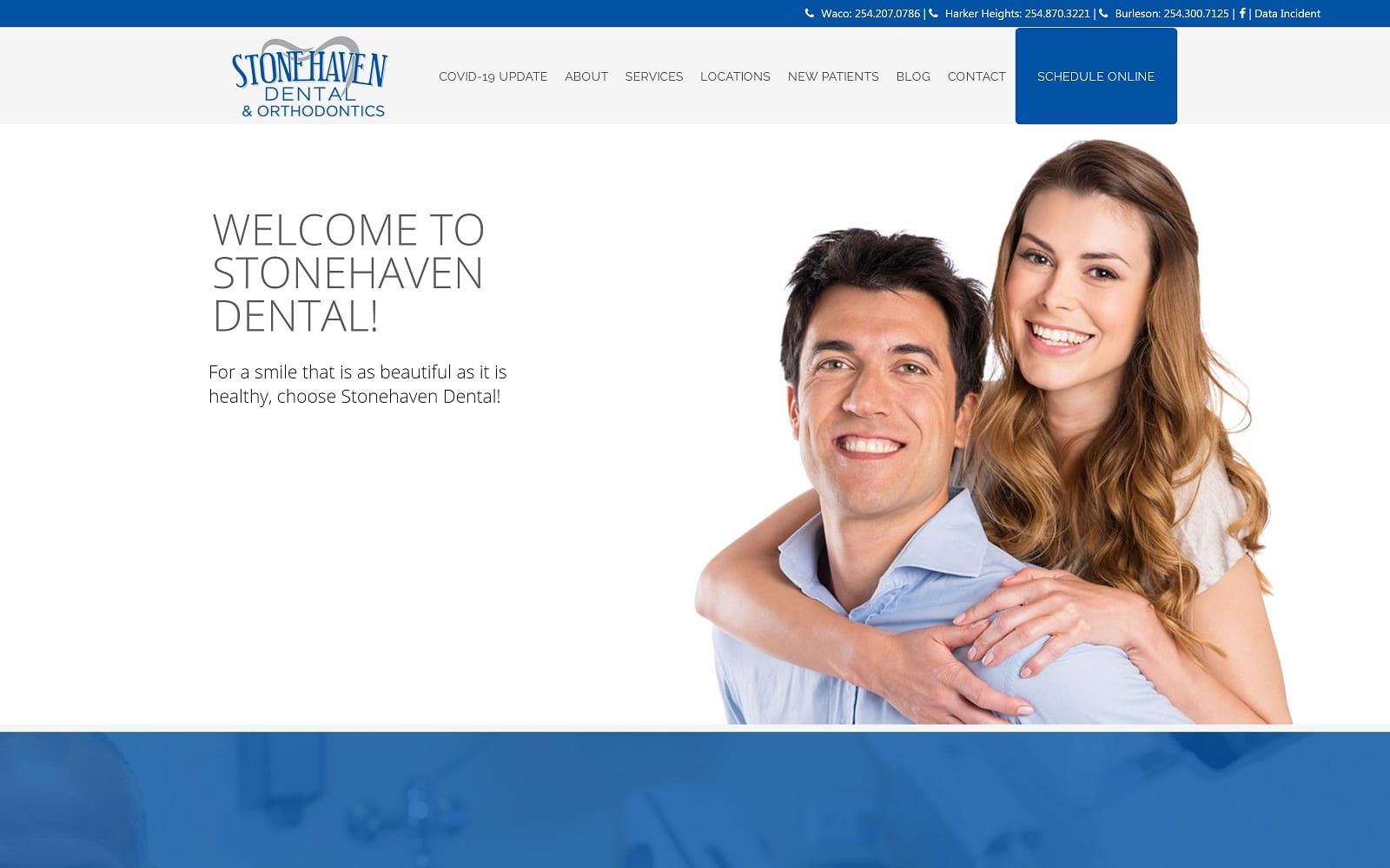 The screenshot of stonehaven dental & orthodontics - waco thestonehavendental. Com dr. Charles town website