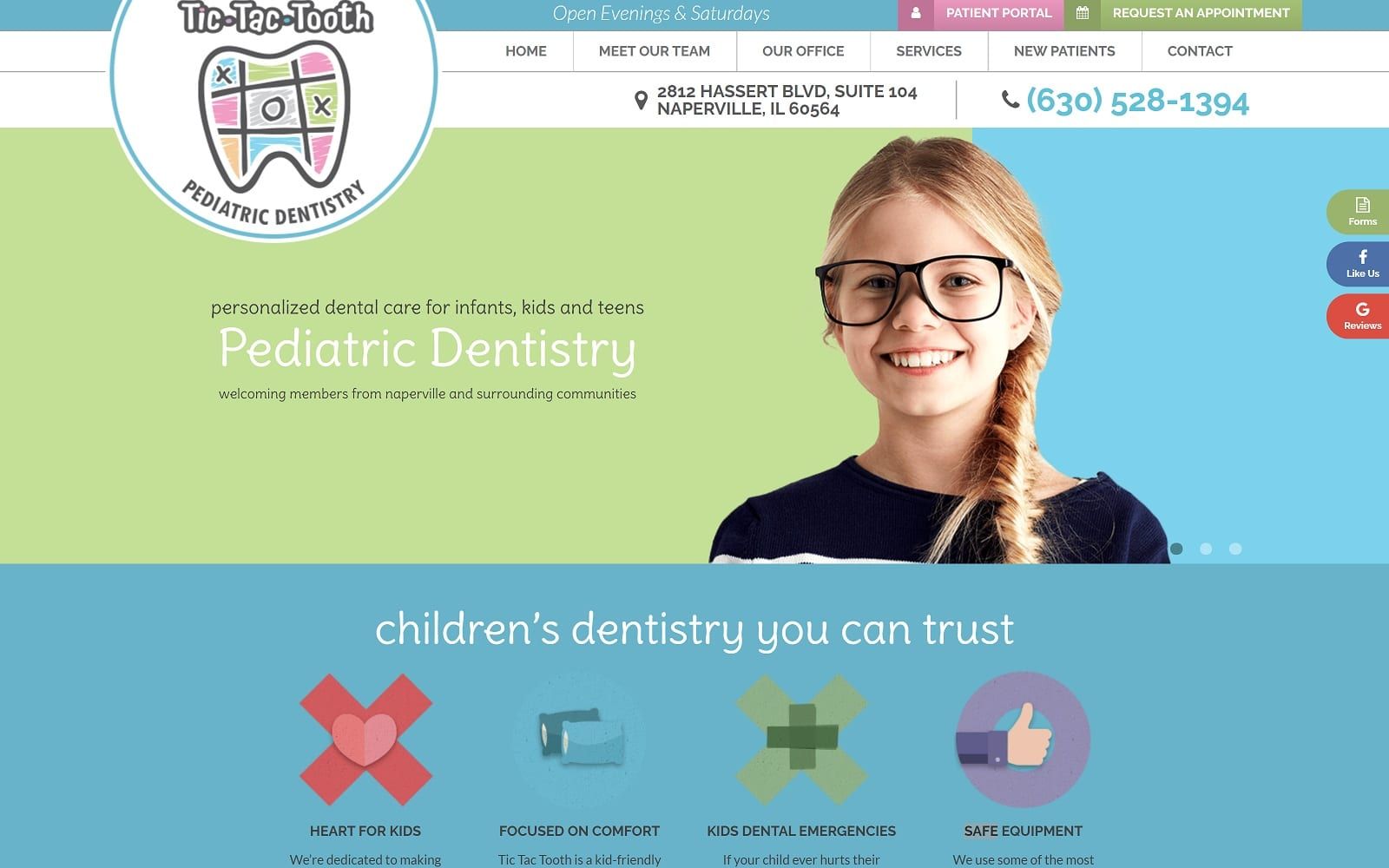 The screenshot of tic tac tooth pediatric dentistry tictactooth. Com website