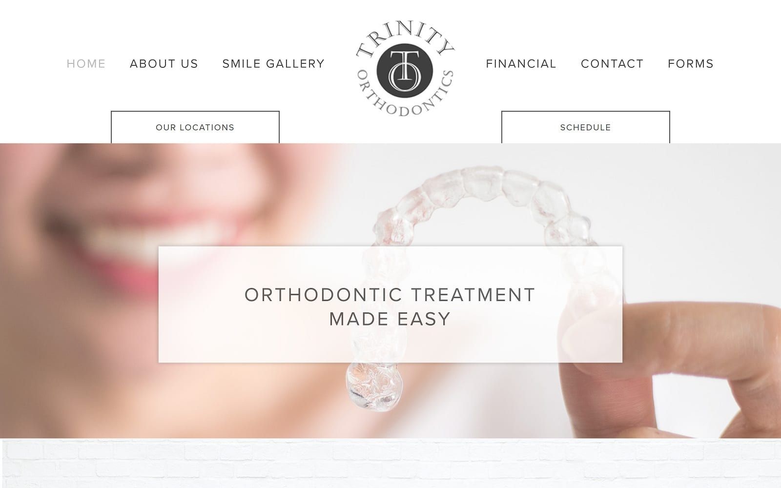 The screenshot of trinity orthodontics trinityorthodontics. Com website