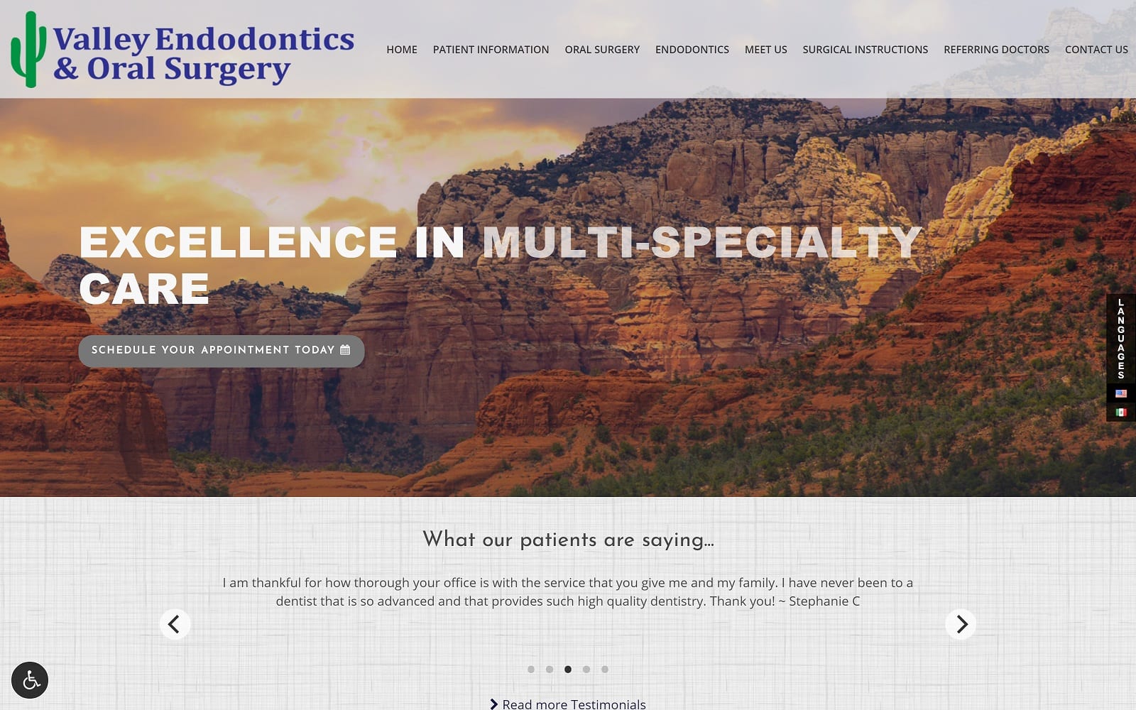 The screenshot of valley endodontic specialty group valleyendodontic. Com dr. Steven hymovitch website