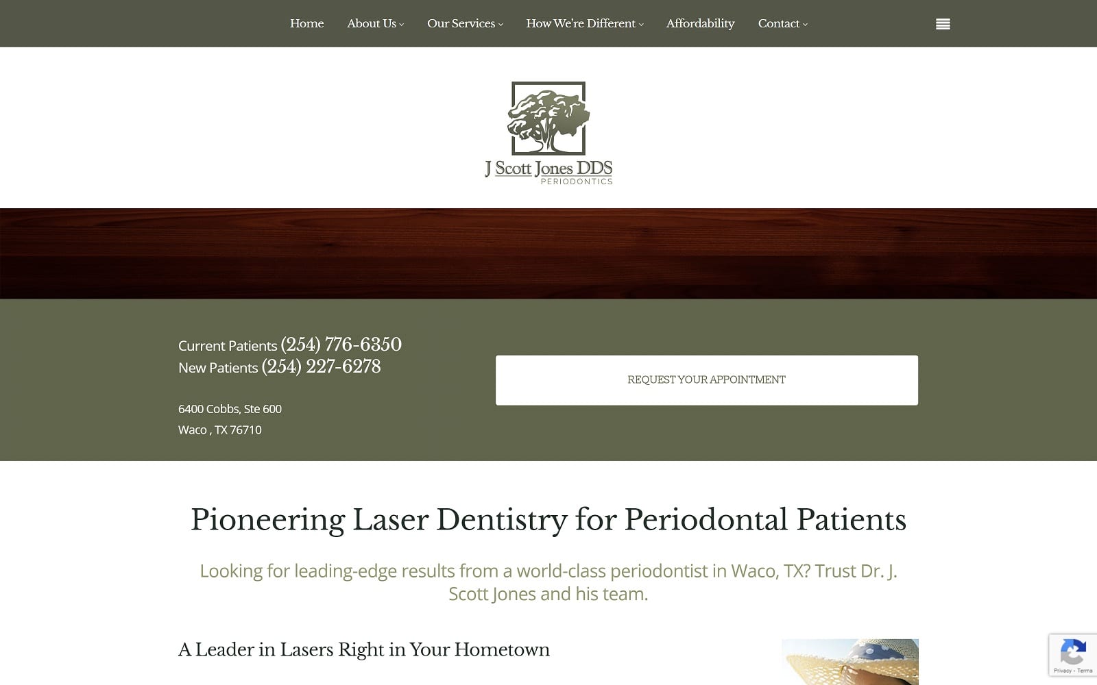 The screenshot of j. Scott jones dds wacolaserperiodontist. Com website