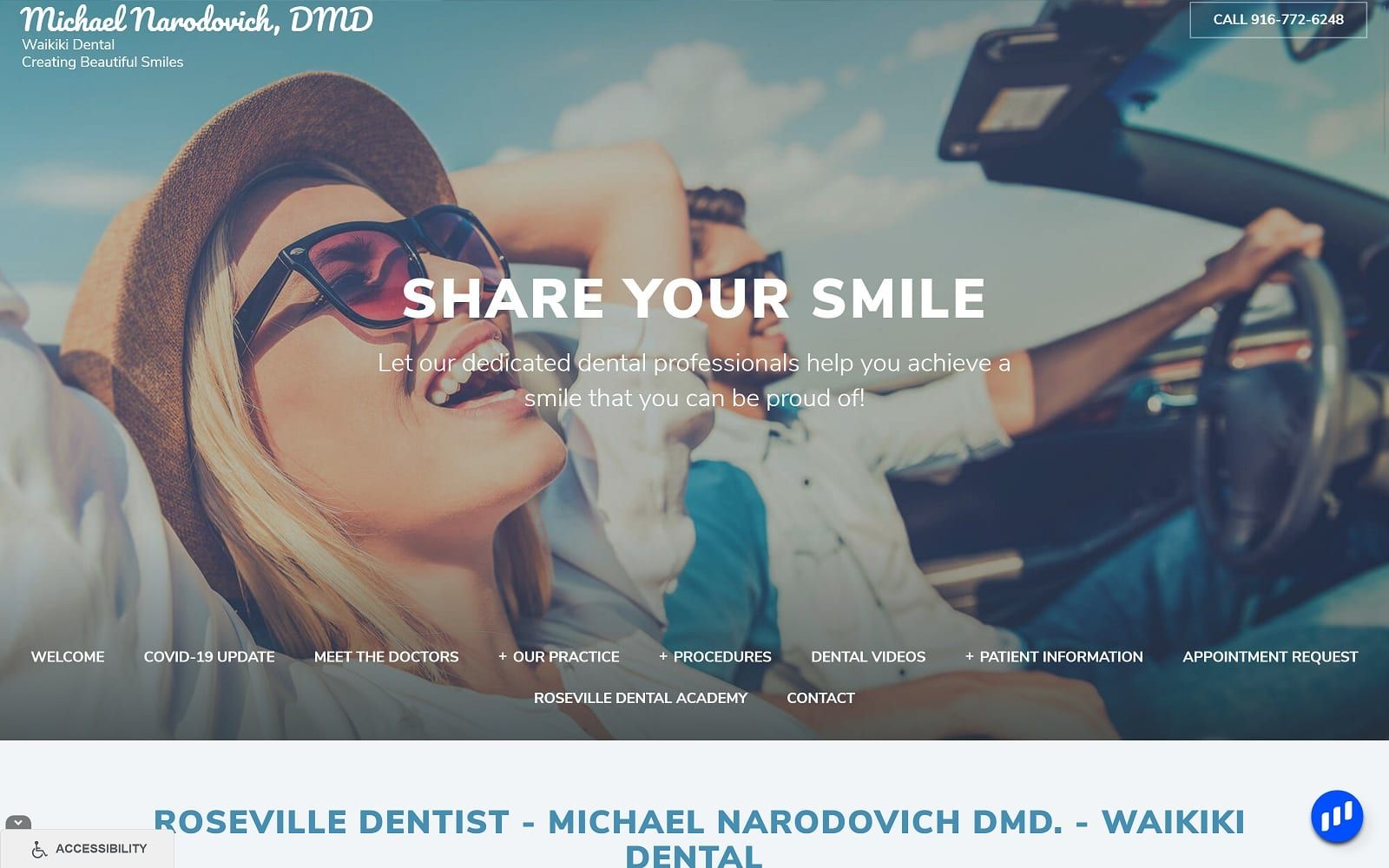 The screenshot of waikiki dental waikikidental. Com dr. Michael narodovich website