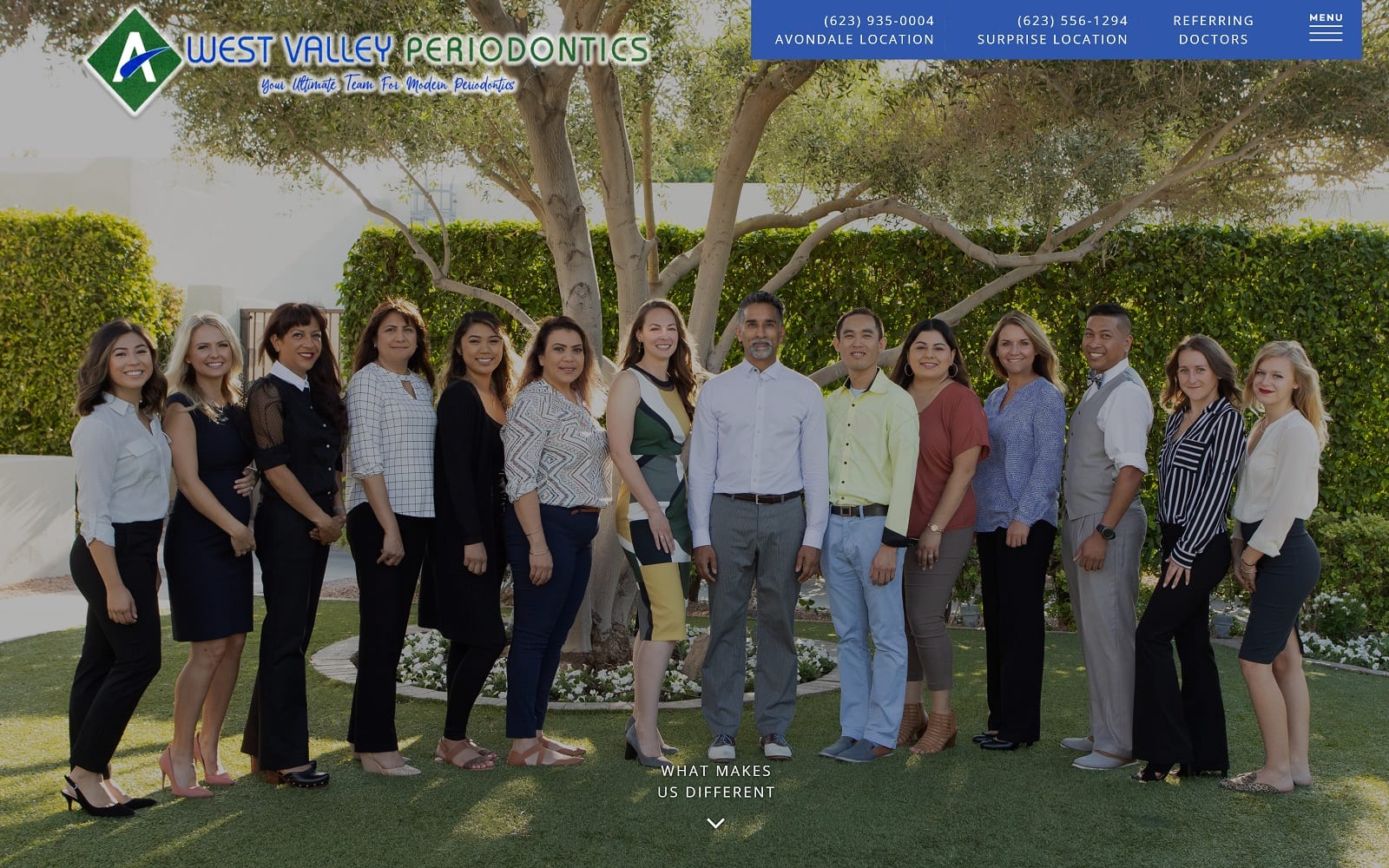 The screenshot of west valley periodontics westvalleyperio. Com website