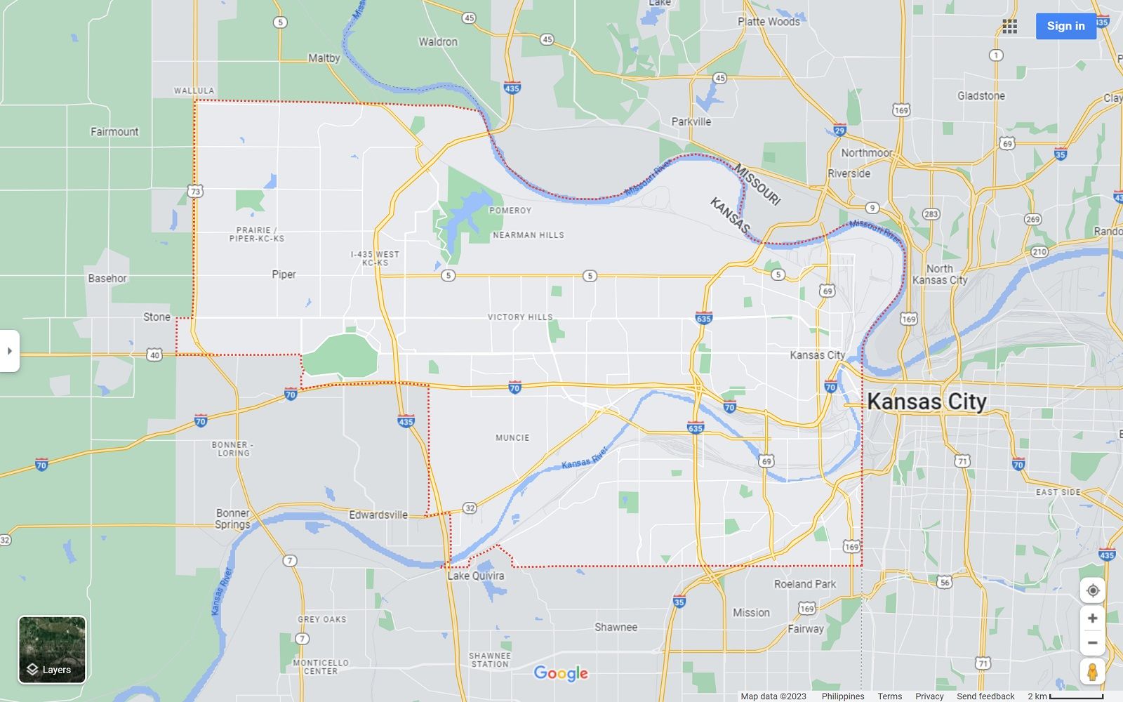 Kansas City Kansas map