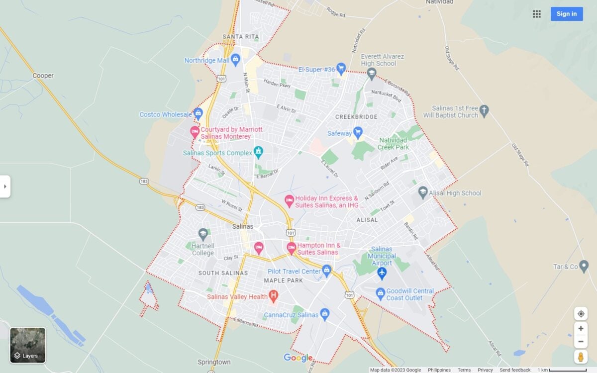 Salinas CA map