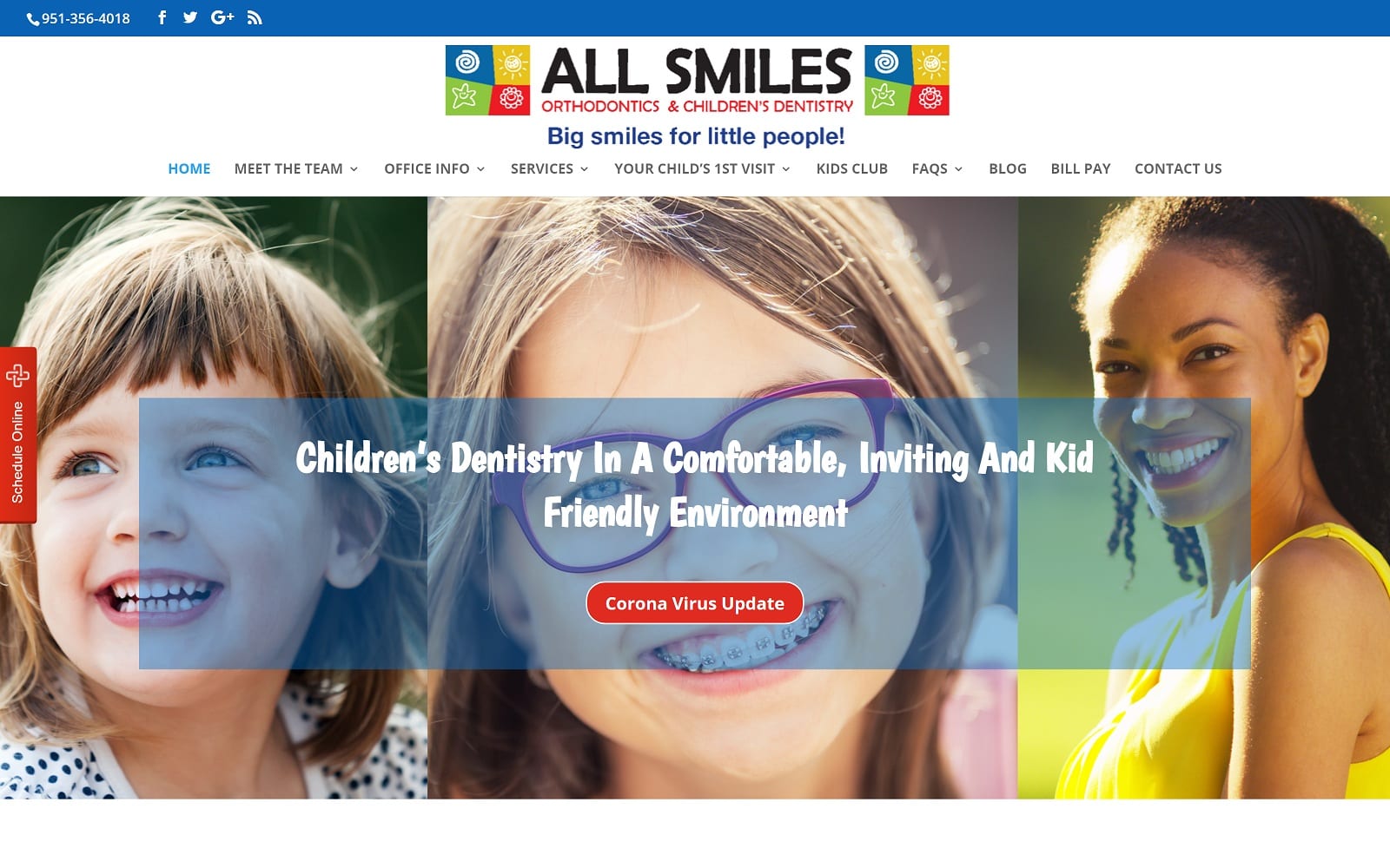 The screenshot of all smiles orthodontics & children's dentistry allsmileskids. Com dr. Christopher chau website