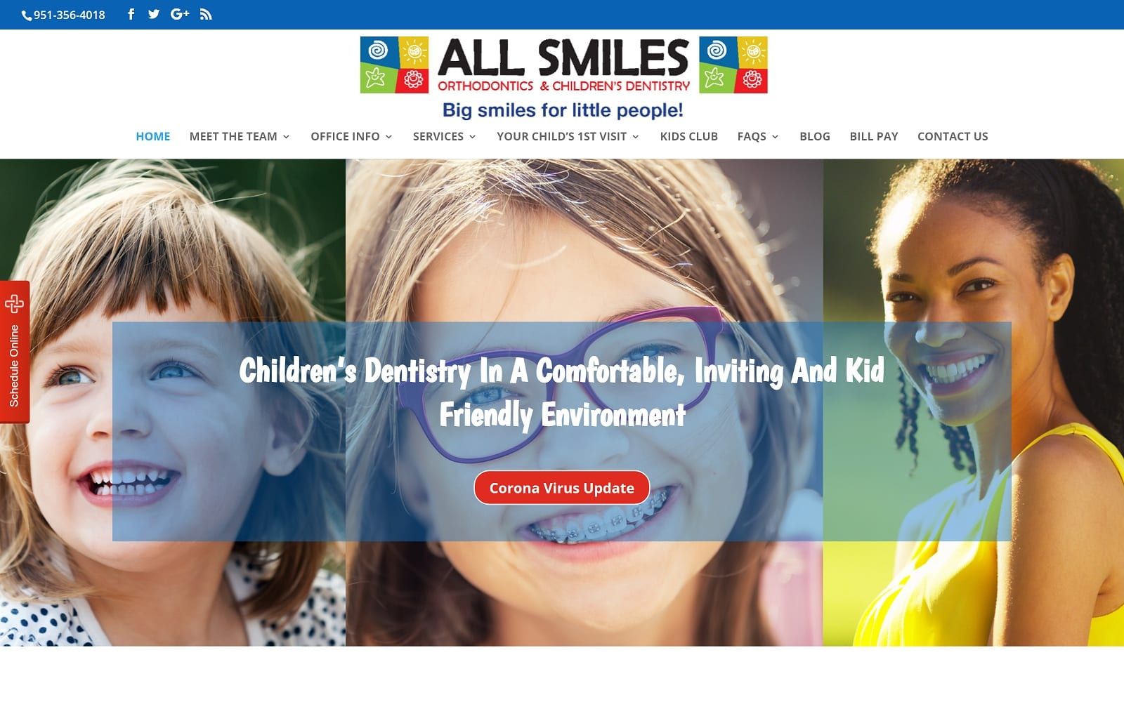 The screenshot of all smiles orthodontics & children's dentistry allsmileskids. Com dr. Christopher chau website