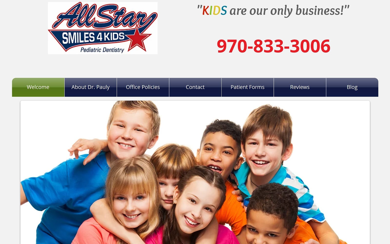 The screenshot of allstar smiles 4 kids allstarsmiles4kids. Com website