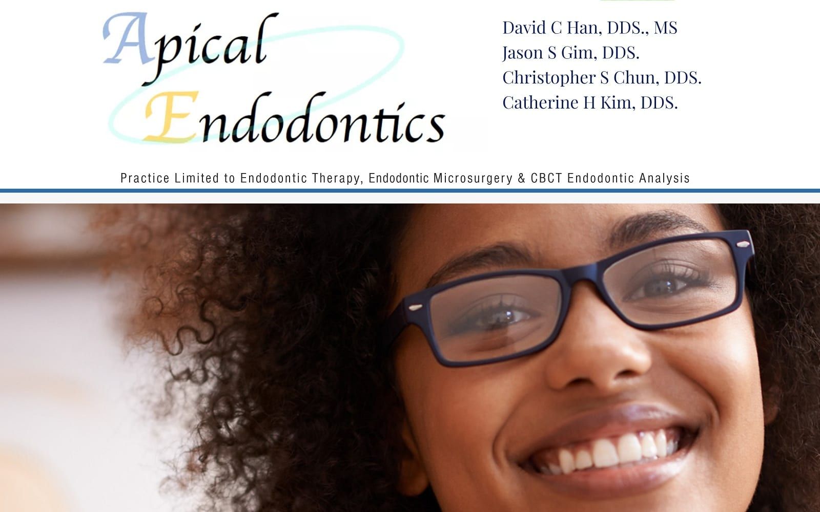The screenshot of apical endodontics apicalendodontics. Com website