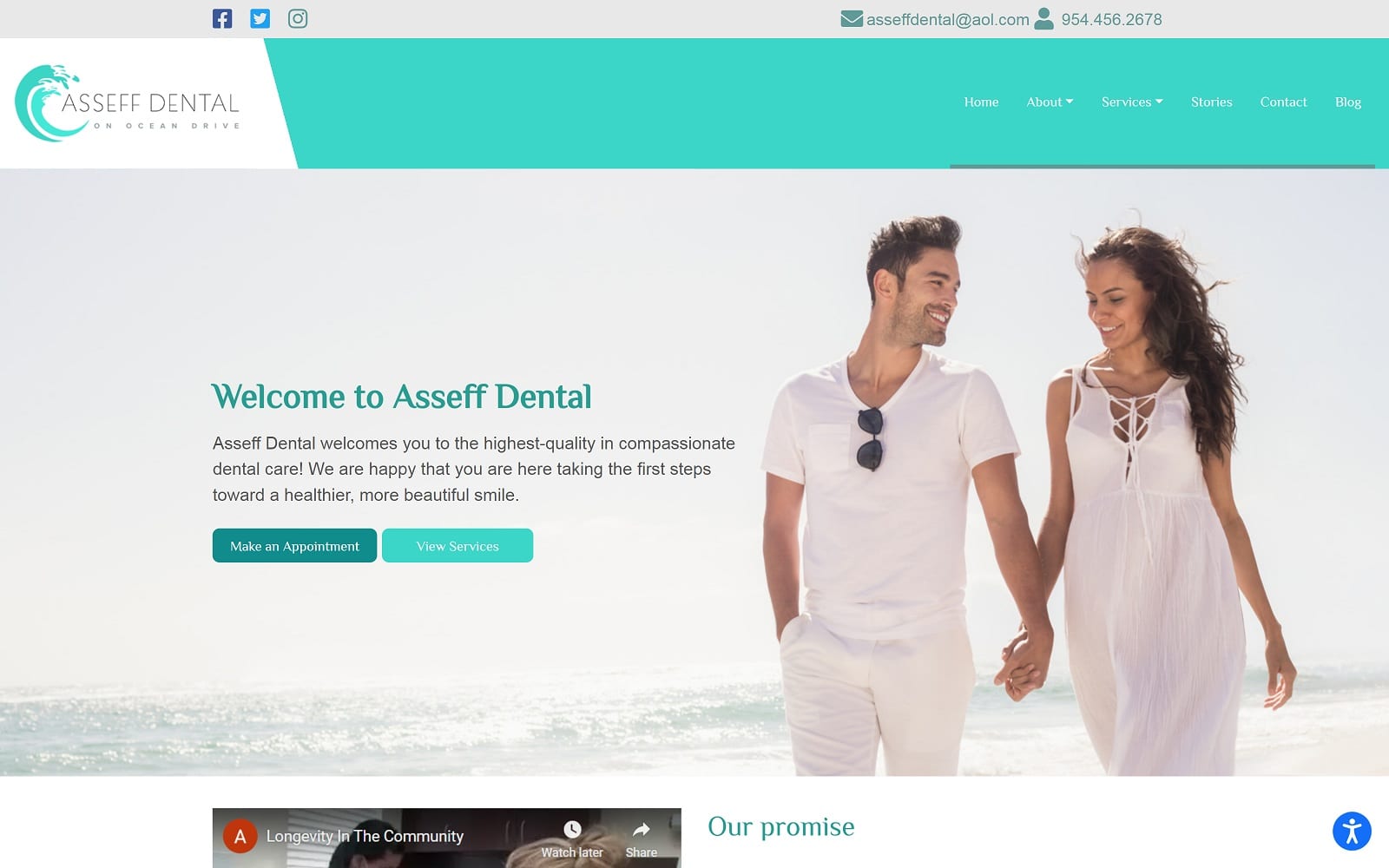 The screenshot of asseff dental asseffdental. Com dr. Abraham k. Asseff website