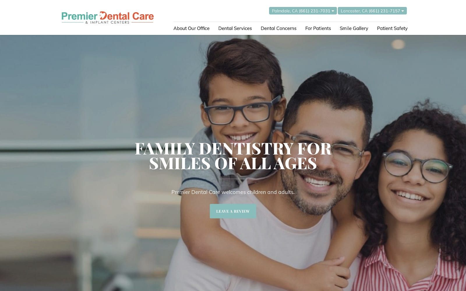 The screenshot of premier dental care avpremierdental. Com dr. Karim naguib website