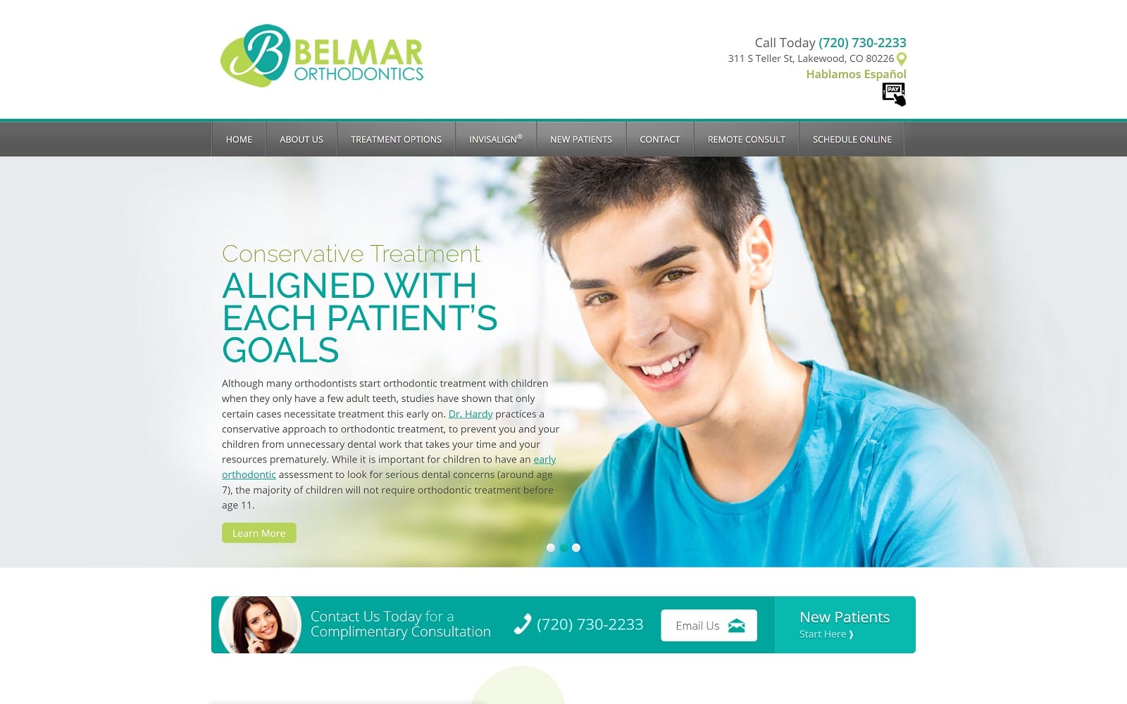 The screenshot of belmar orthodontics: orthodontist - invisalign - clear braces belmarorthodontics. Com website