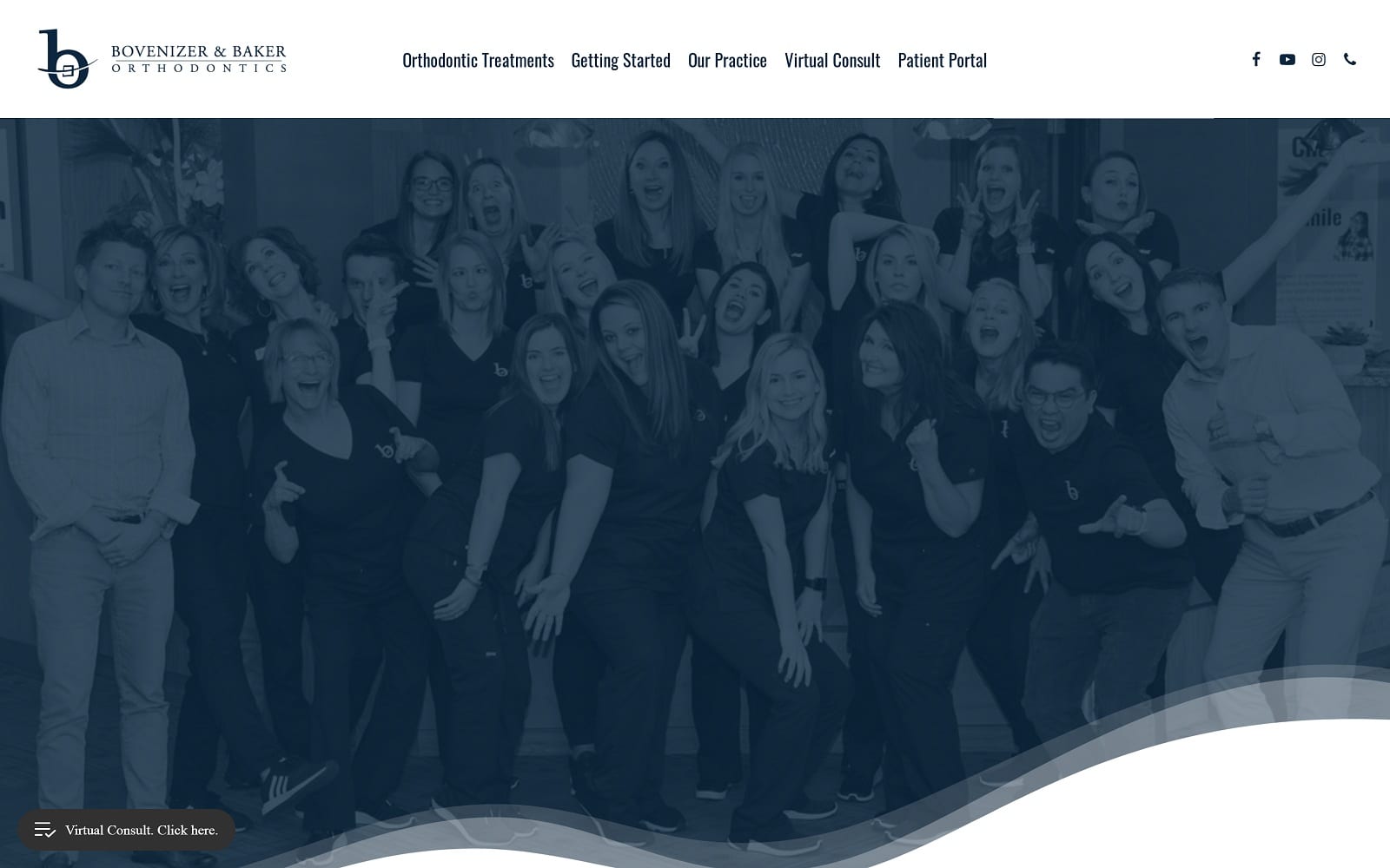 The screenshot of bovenizer and baker orthodontics bovbakerortho. Com website