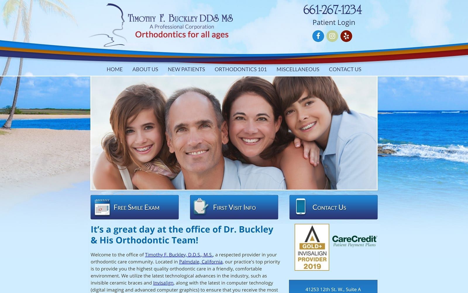 The screenshot of dr. Timothy f. Buckley, dds buckleysbraces. Com website