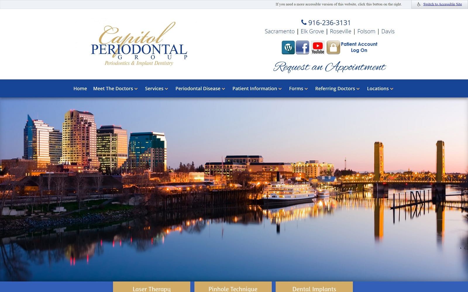 The screenshot of capitol periodontal group capitolperiodontal. Com website
