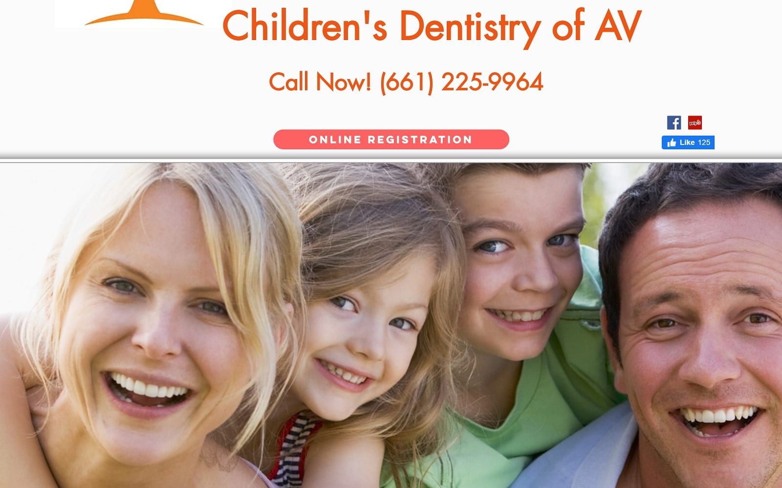 The screenshot of children's dentistry of av childrensdentistryofav. Com website