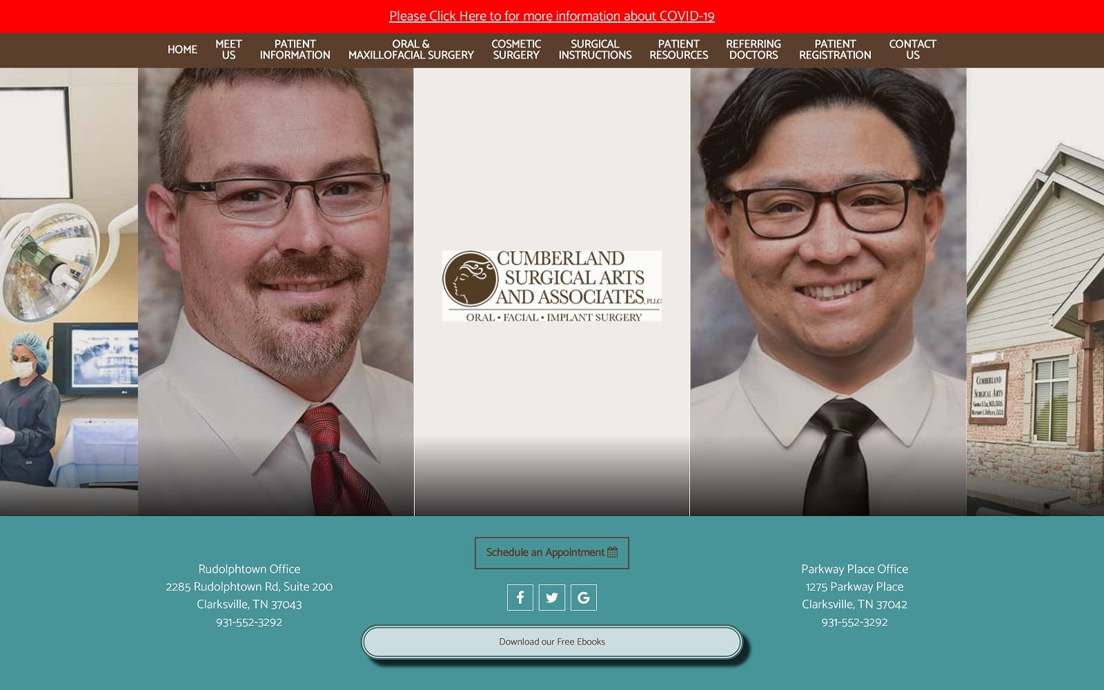 The screenshot of cumberland surgical arts and associates, pllc cumberlandsurgicalarts. Com website