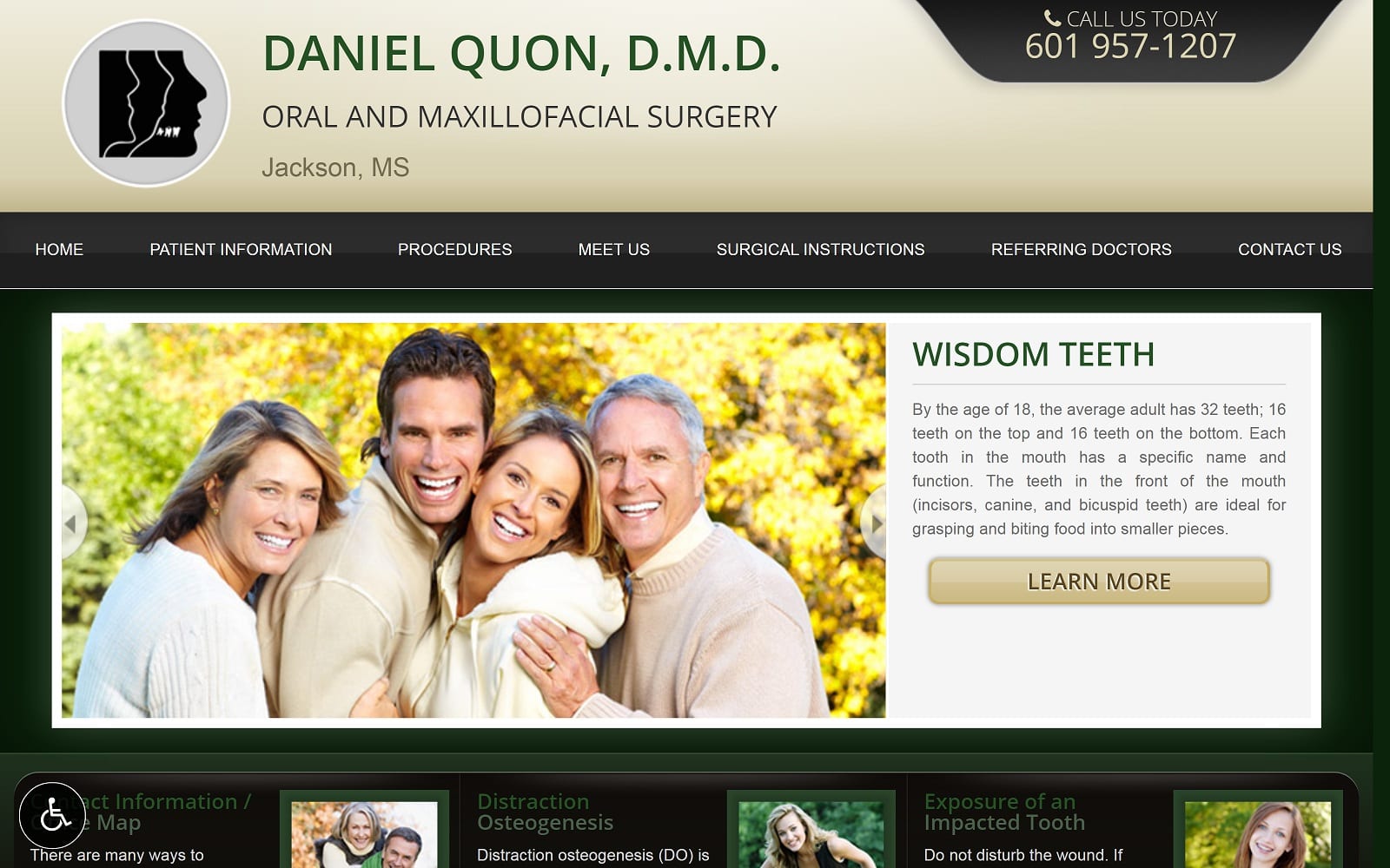 The screenshot of daniel quon, d. M. D. Danielquondmd. Com website