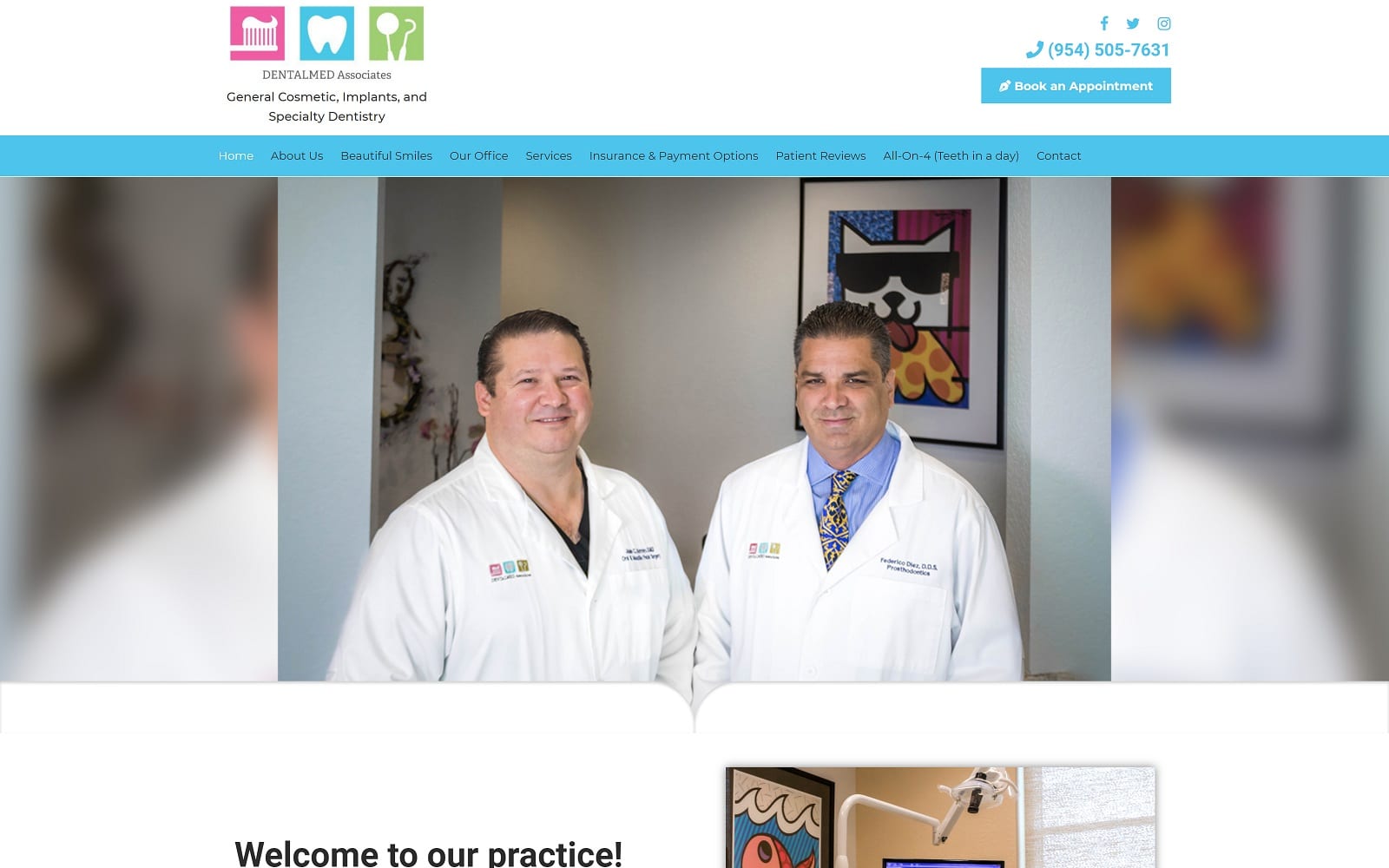 The screenshot of dr. Juan c. Arroyo dentalmedassociates. Com website