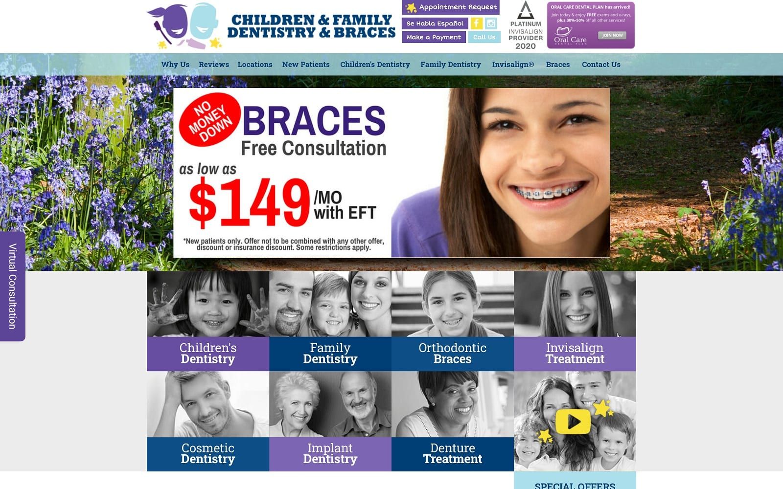 The screenshot of children & family dentistry & braces of springfield dentistryandbraces. Com website