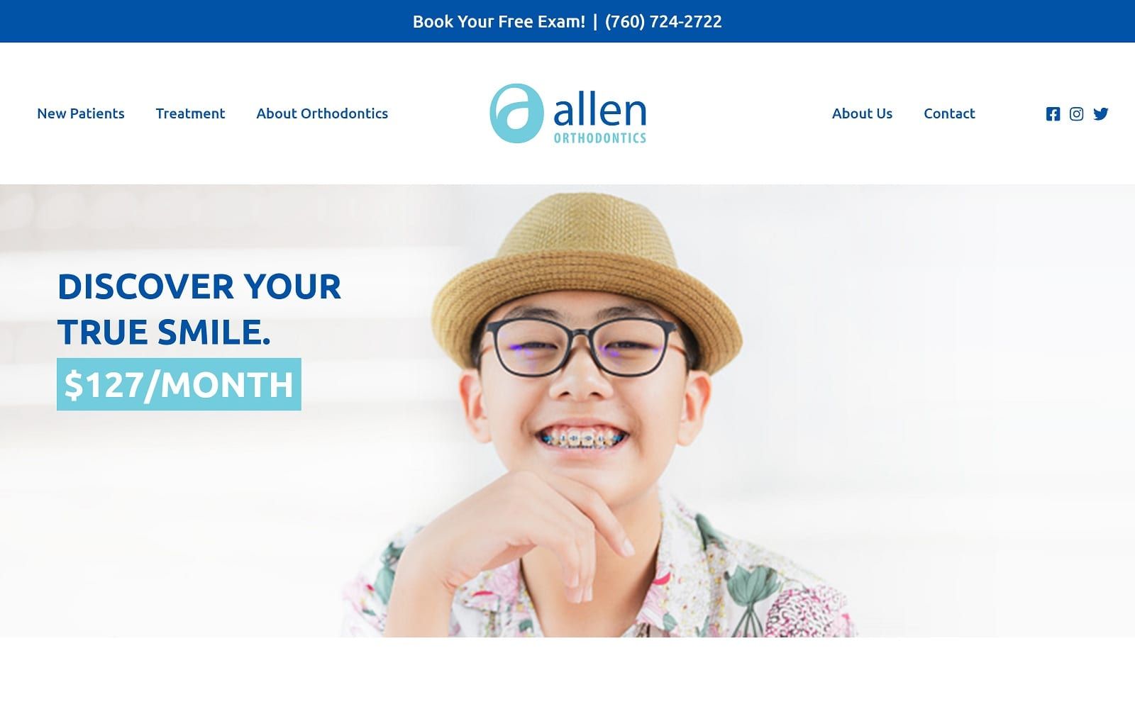 The screenshot of allen orthodontics drallenortho. Com website