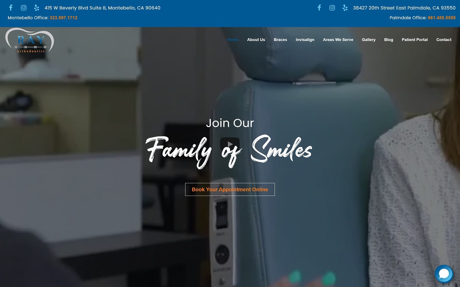 The screenshot of ray orthodontics of palmdale drrayortho. Com website