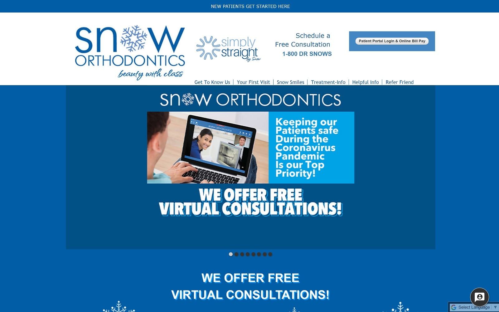 The screenshot of snow orthodontics - palmdale drsnow. Com website