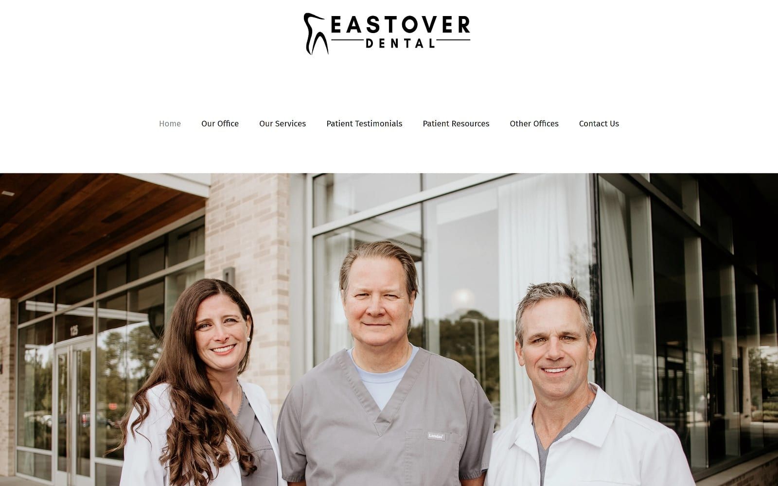 The screenshot of eastover dental eastoverdentalclinic. Com website
