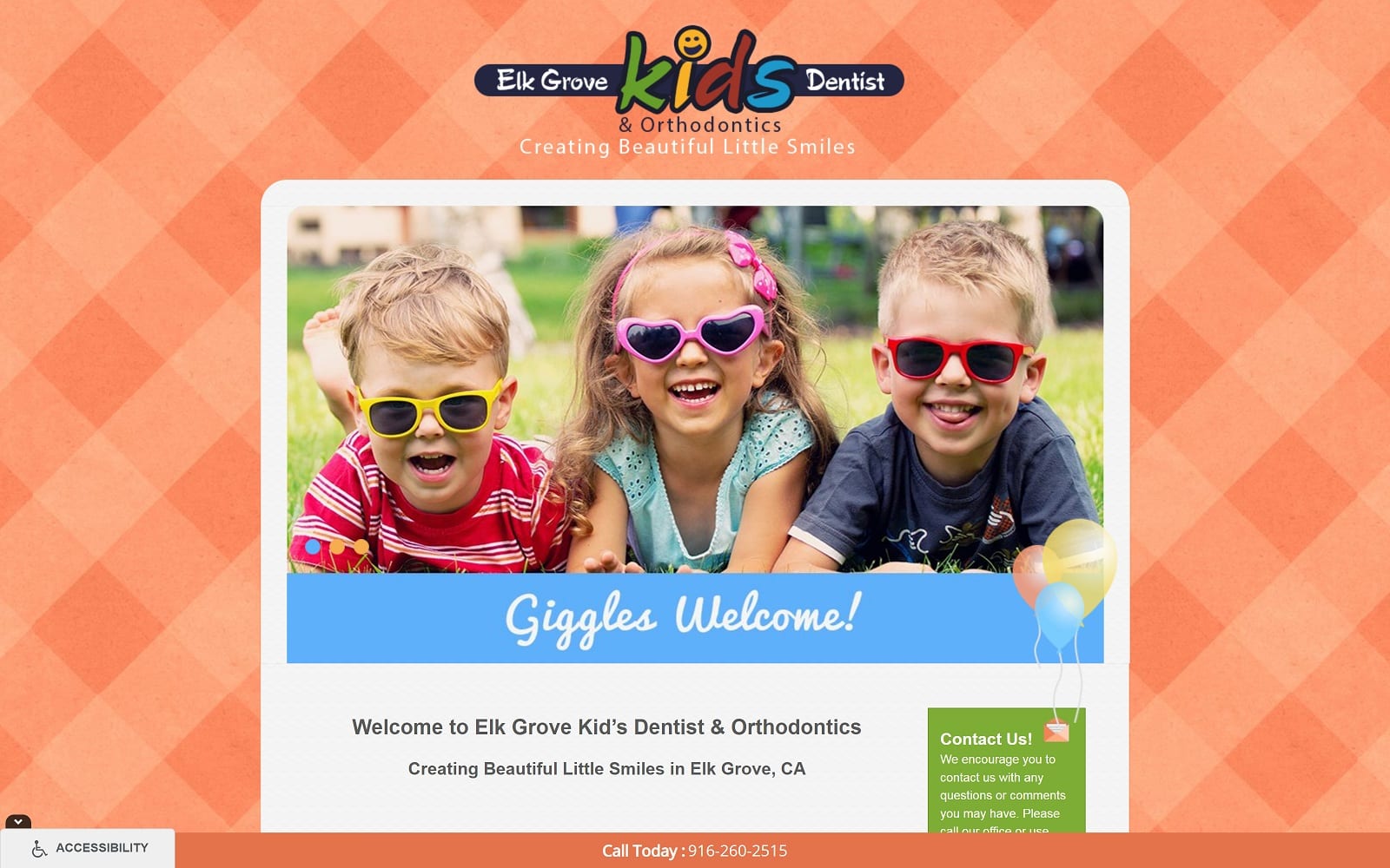 The screenshot of elk grove kids dentist & orthodontics elkgrovekidsdentist. Com website