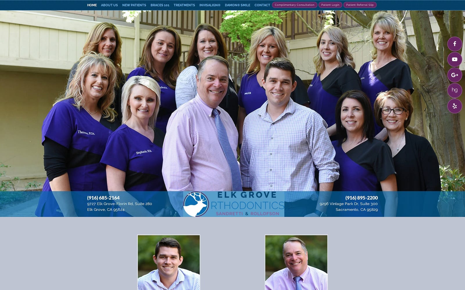 The screenshot of elk grove orthodontics elkgroveorthodontics. Com website