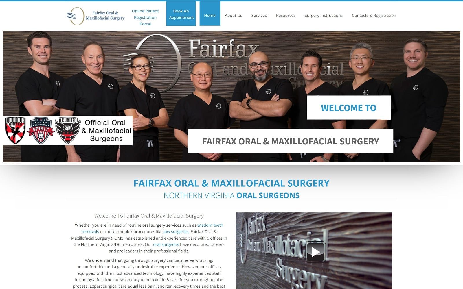 The screenshot of fairfax oral & maxillofacial surgery - alexandria fairfaxoralsurgery. Com website