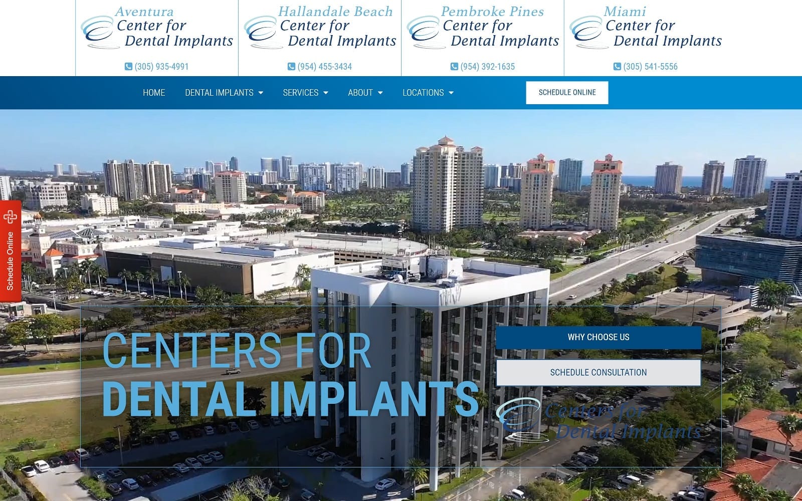 The screenshot of center for dental implants - pembroke pines gargdmd. Com dr. Arun k garg website