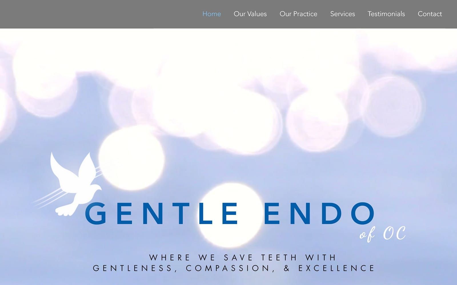 The screenshot of gentle endo of oc gentleendooc. Com website