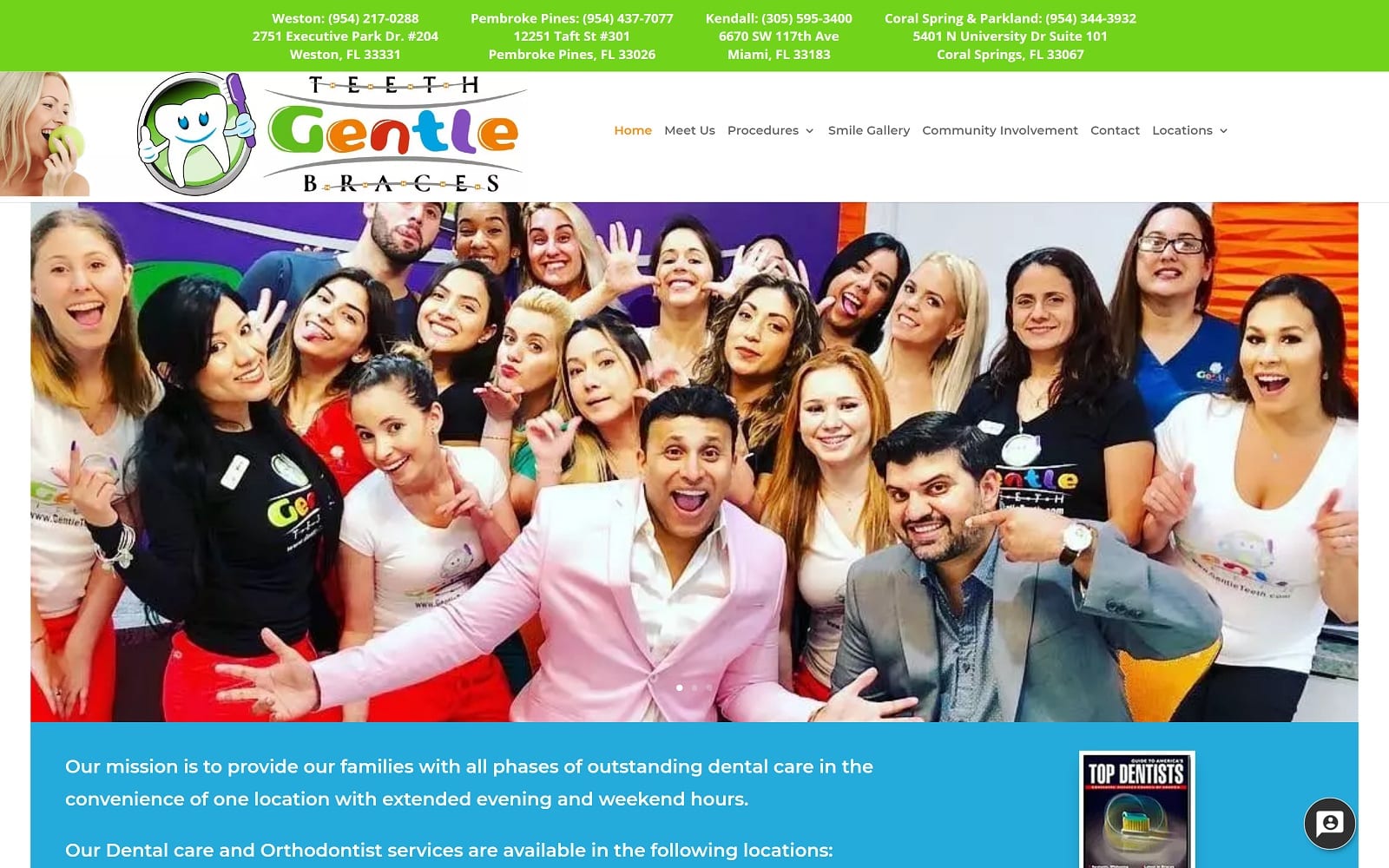 The screenshot of gentle teeth & braces of pembroke pines gentleteeth. Com website