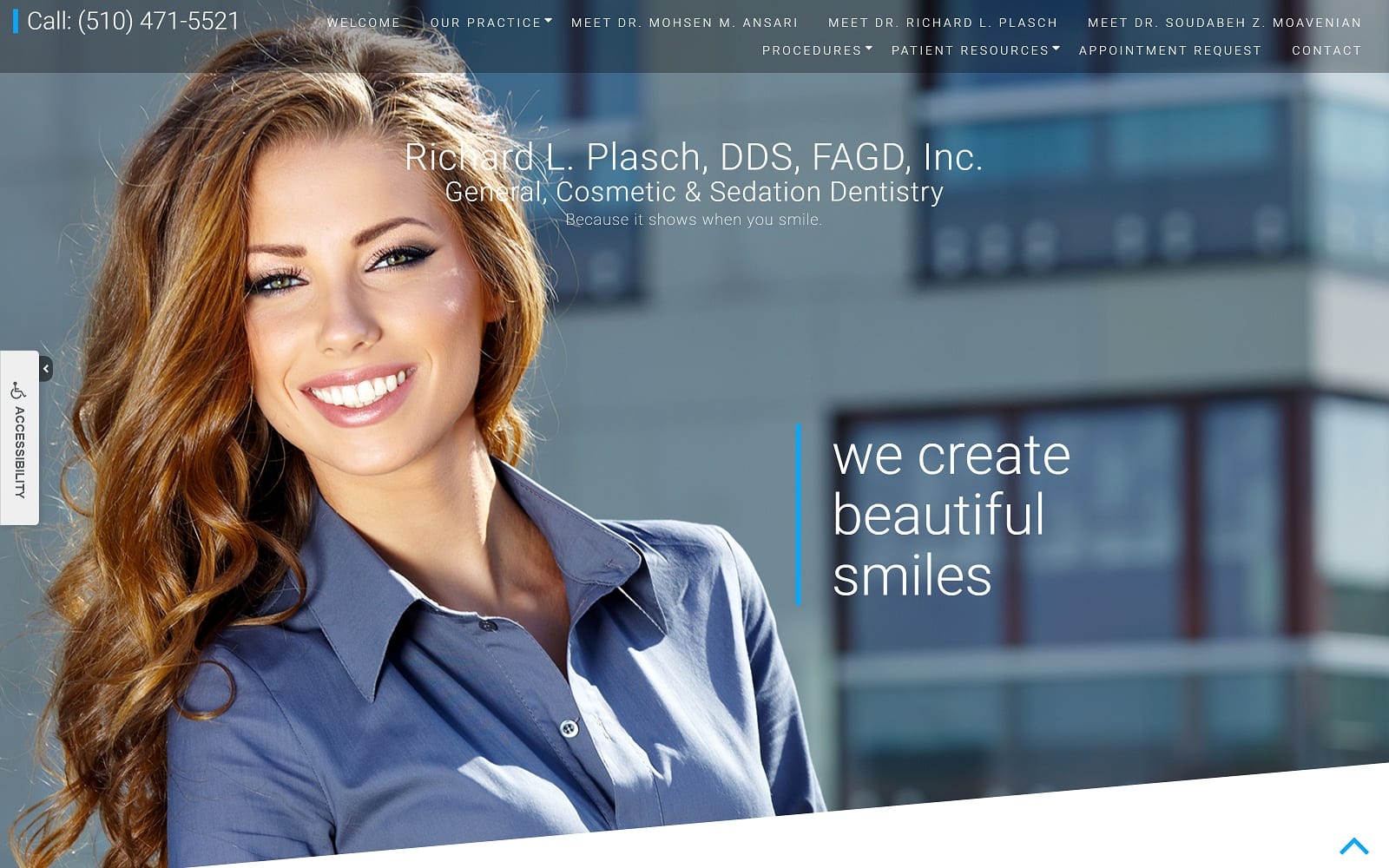 The screenshot of richard l. Plasch, dds, fagd, inc. Haywarddentalcare. Com website