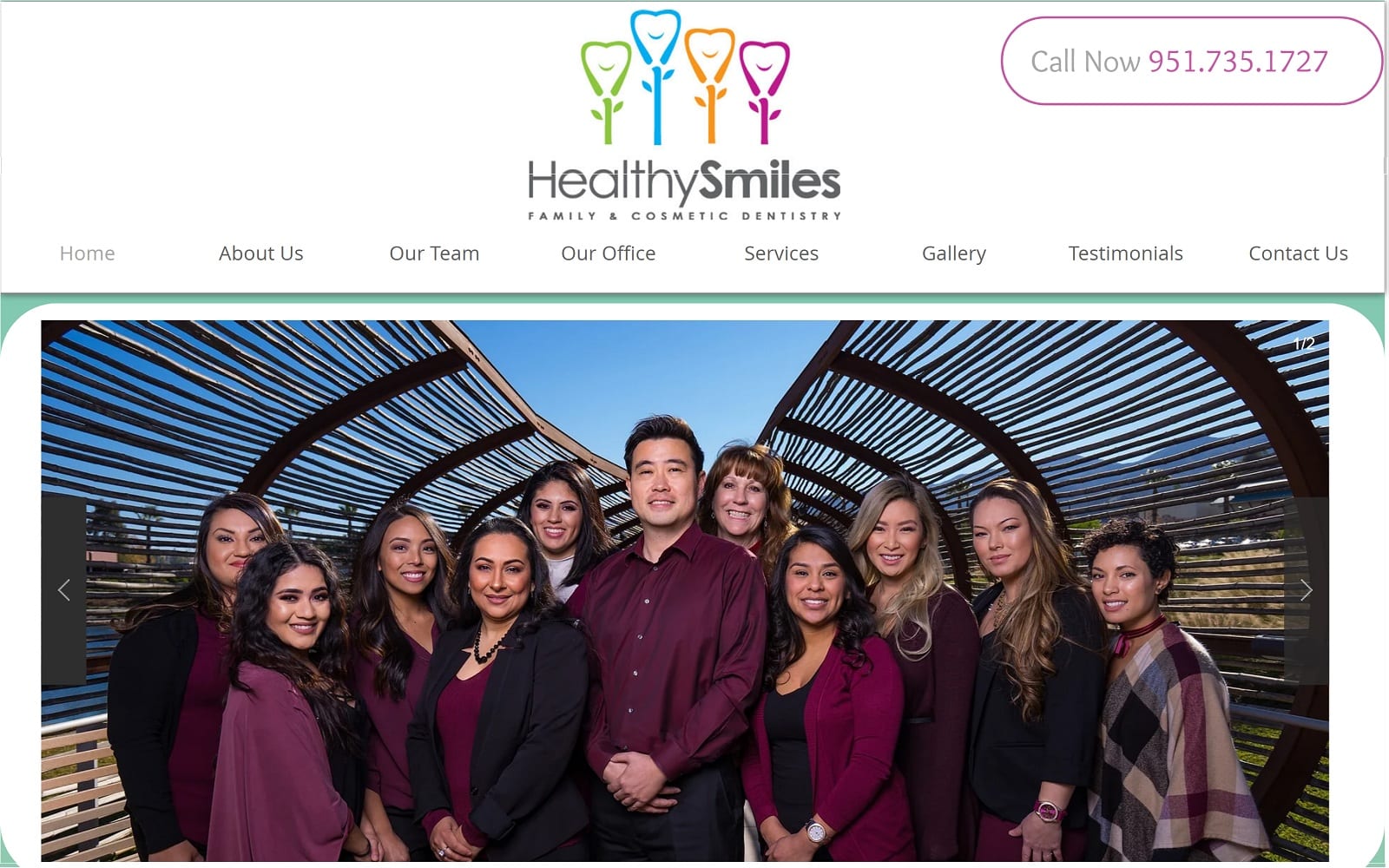 The screenshot of healthy smiles family and cosmetic dentistry healthysmilesfcd. Com dr. Guang website