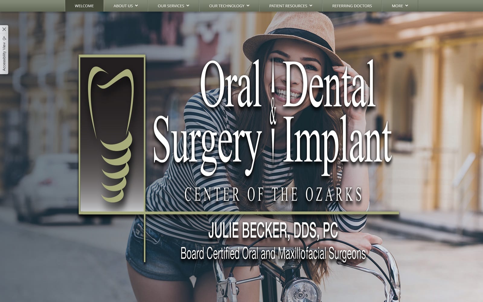 The screenshot of oral surgery & dental implant center of the ozarks horanbeckerdarling. Com website