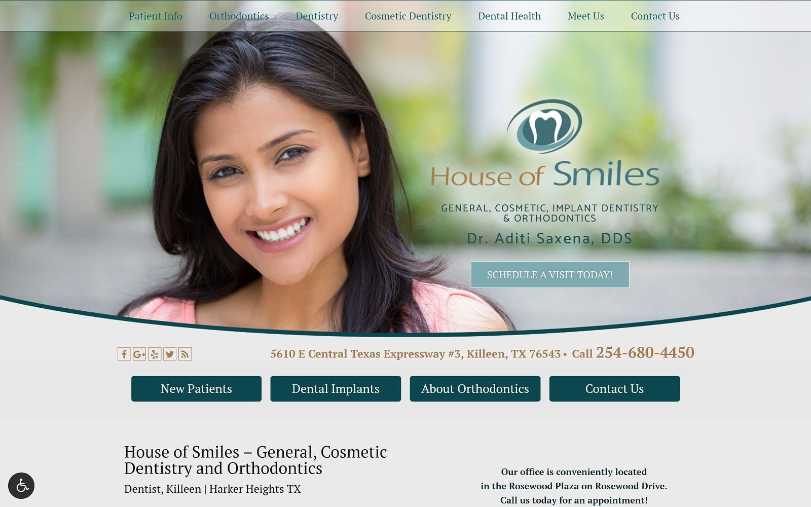 The screenshot of house of smiles houseofsmiles. Net dr. Aditi saxena website